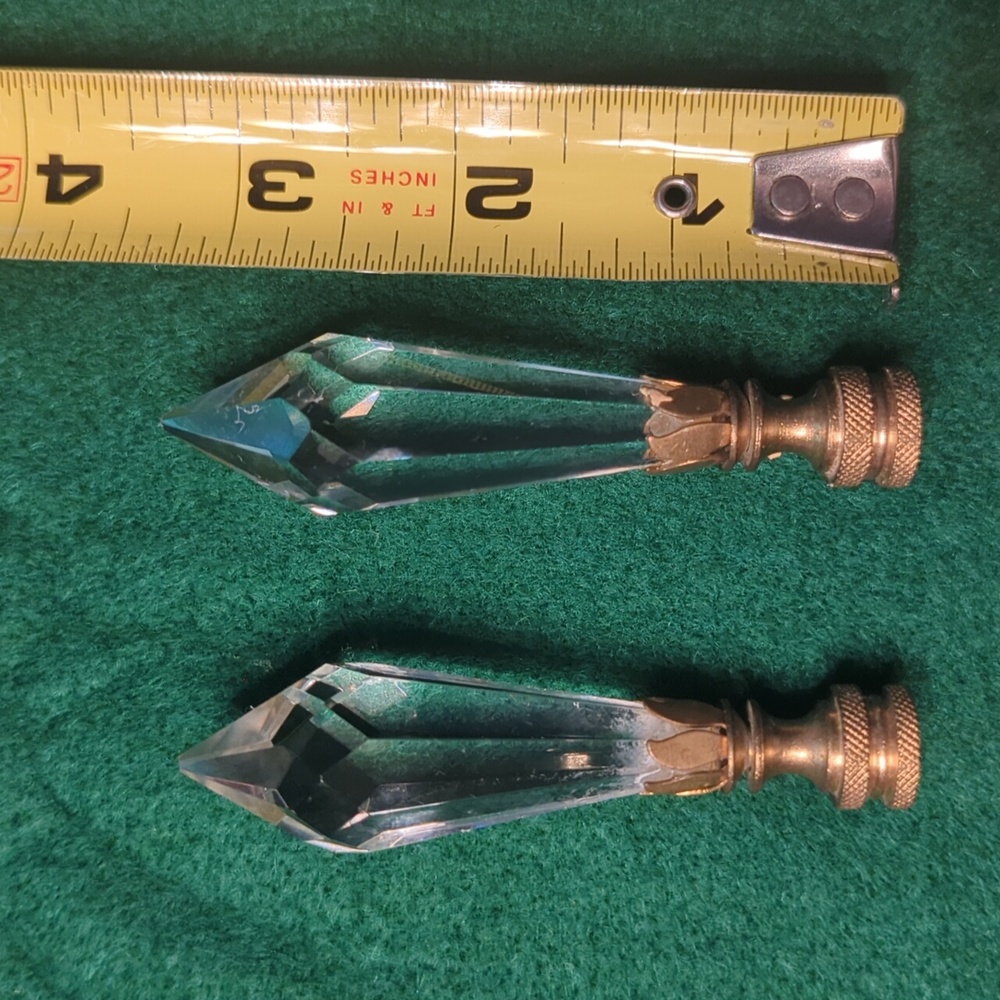 Pair Crystal Lamp Finials